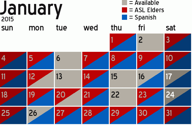 Missionary Dinner Calendar