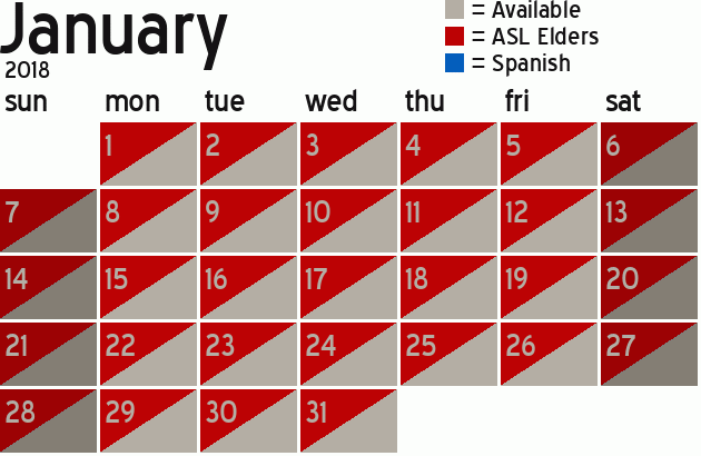 Missionary Dinner Calendar