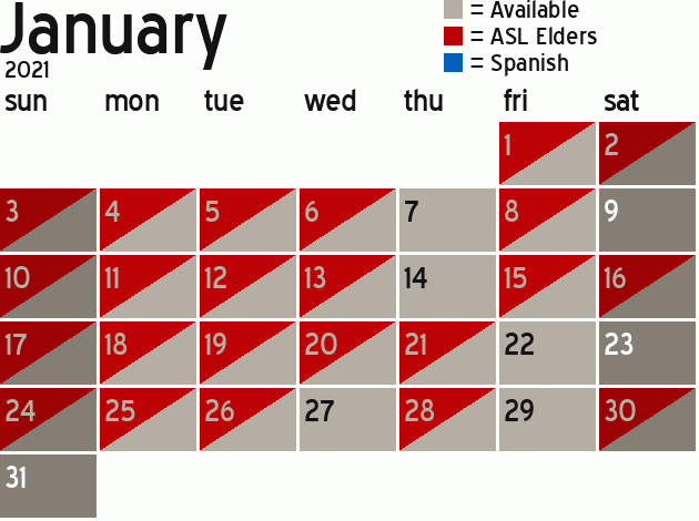 Missionary Dinner Calendar