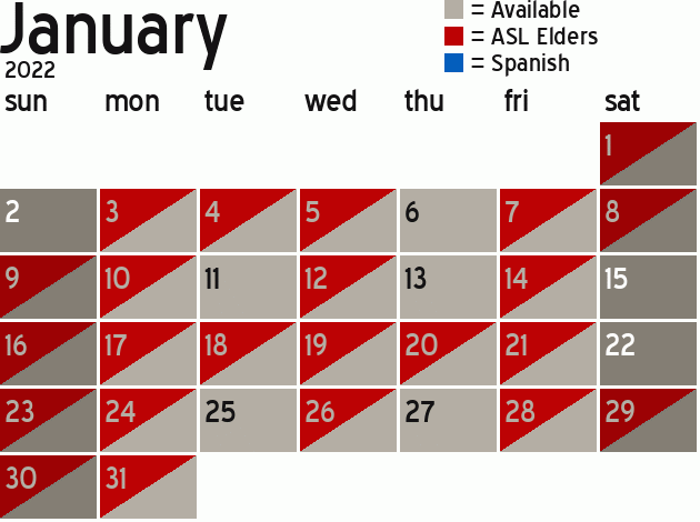 Missionary Dinner Calendar