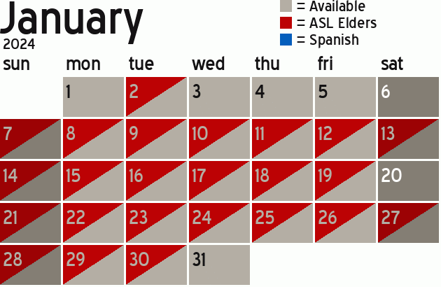 Missionary Dinner Calendar