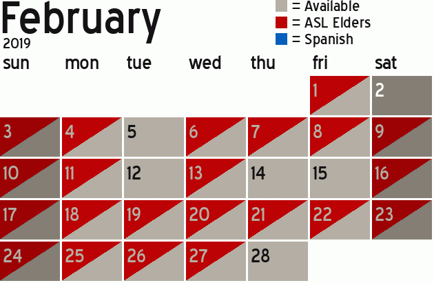 Missionary Dinner Calendar