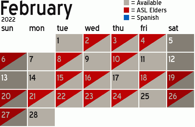 Missionary Dinner Calendar