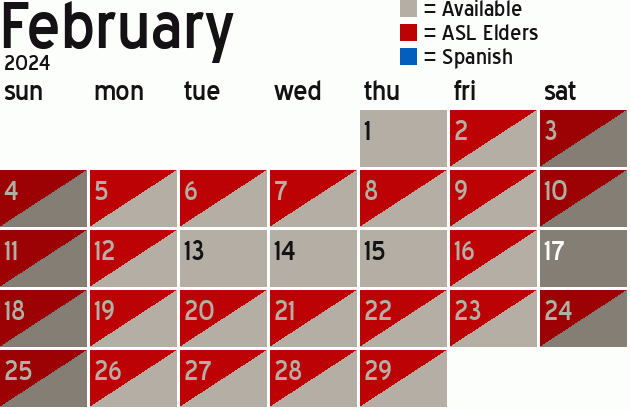 Missionary Dinner Calendar