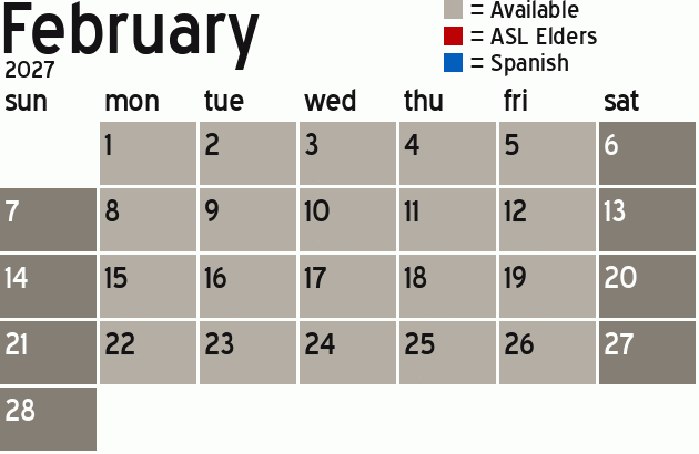 Missionary Dinner Calendar