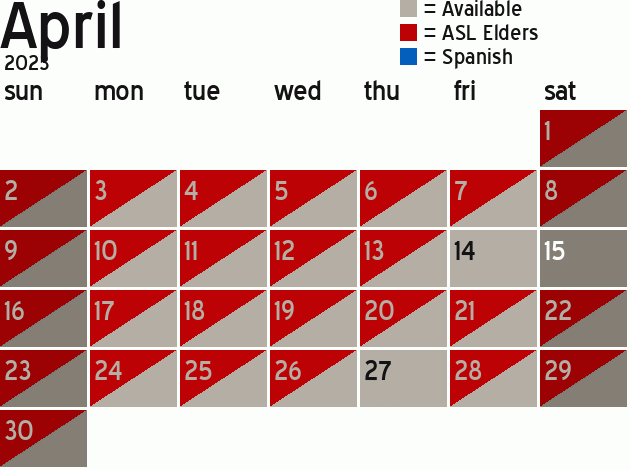 Missionary Dinner Calendar