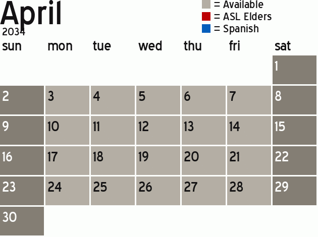 Missionary Dinner Calendar