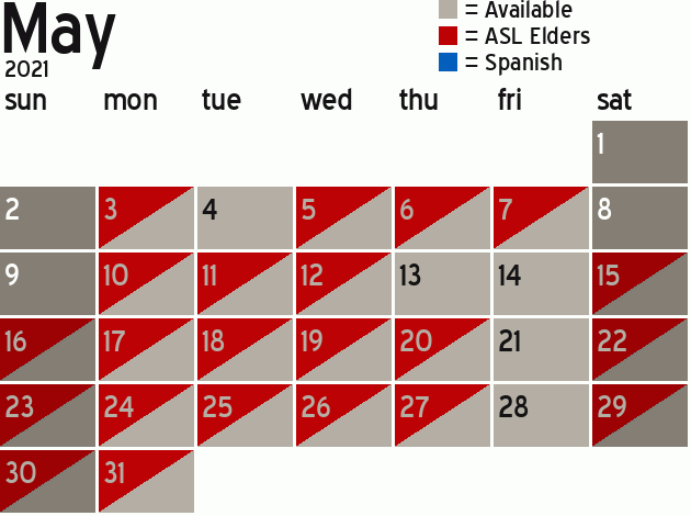 Missionary Dinner Calendar