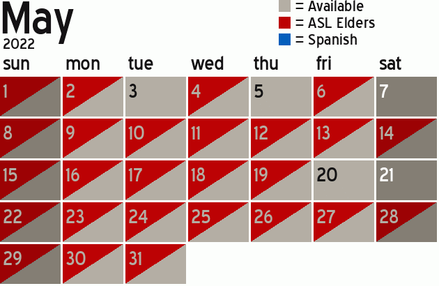 Missionary Dinner Calendar