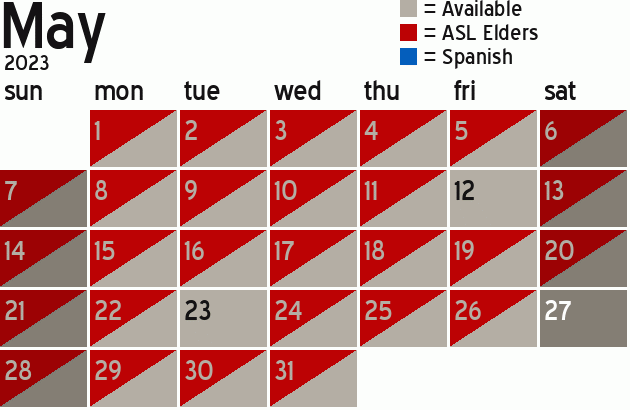 Missionary Dinner Calendar