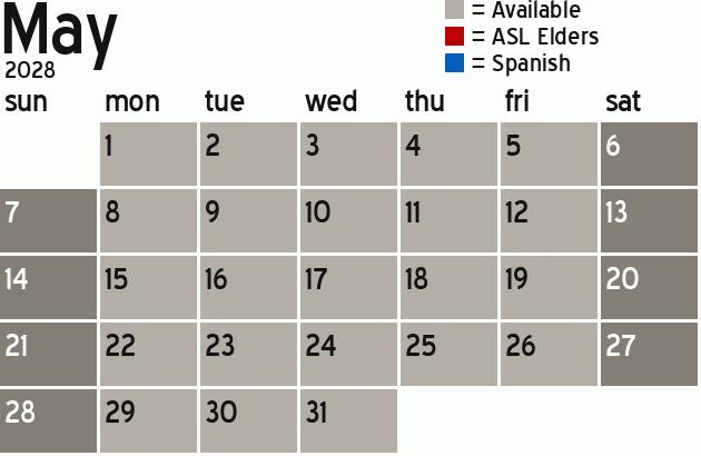 Missionary Dinner Calendar