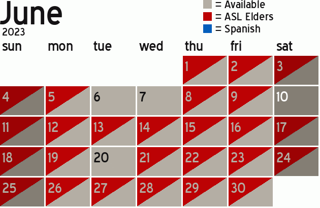 Missionary Dinner Calendar