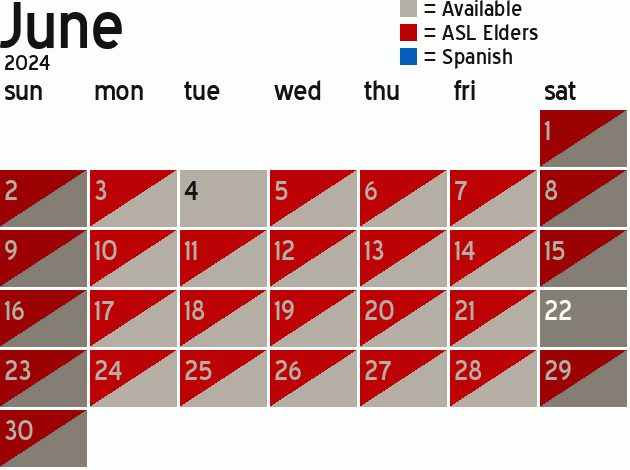 Missionary Dinner Calendar