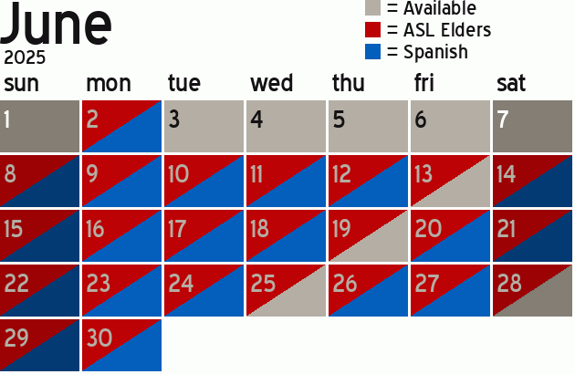 Missionary Dinner Calendar