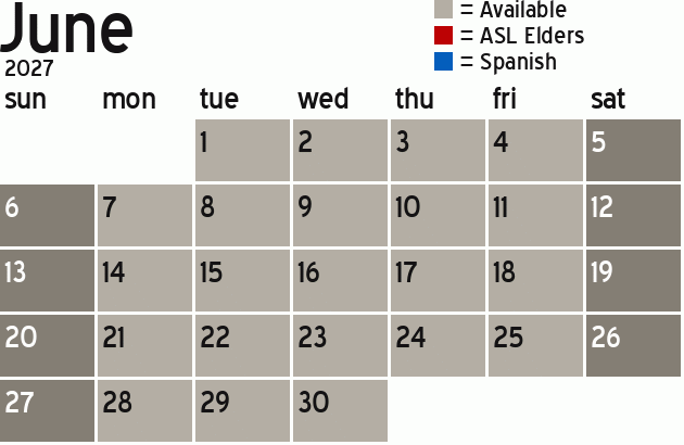 Missionary Dinner Calendar
