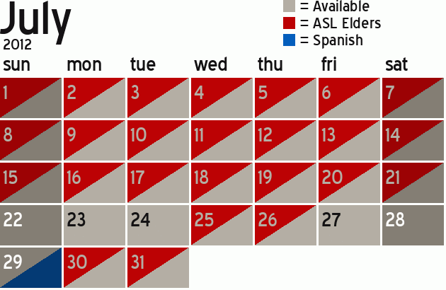 Missionary Dinner Calendar