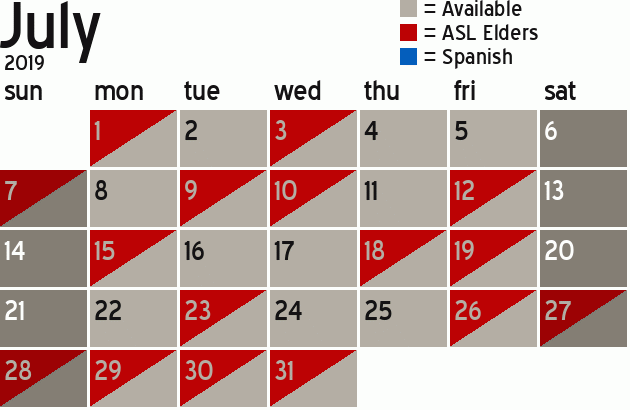 Missionary Dinner Calendar