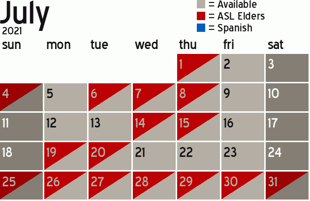 Missionary Dinner Calendar