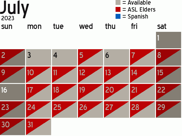 Missionary Dinner Calendar