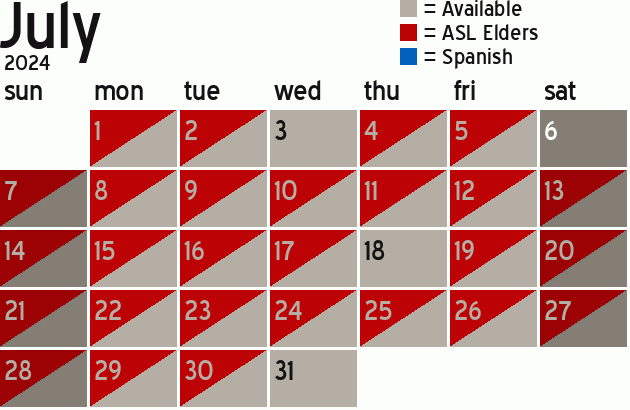 Missionary Dinner Calendar