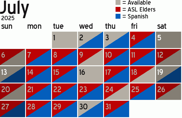 Missionary Dinner Calendar