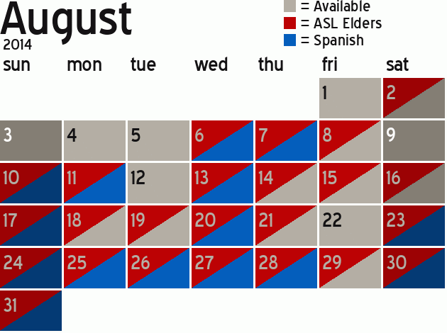 Missionary Dinner Calendar
