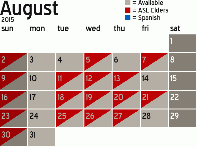 Missionary Dinner Calendar