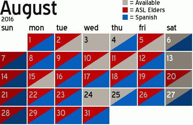 Missionary Dinner Calendar