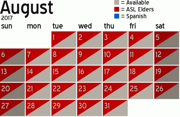 Missionary Dinner Calendar