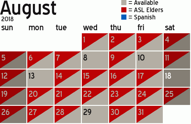 Missionary Dinner Calendar