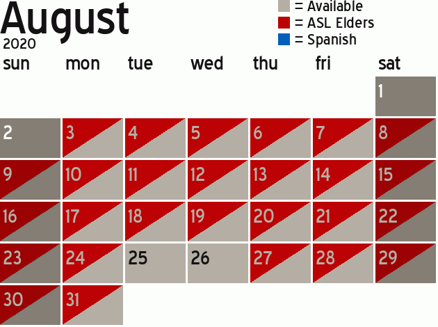 Missionary Dinner Calendar