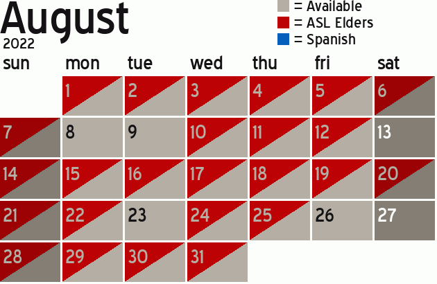 Missionary Dinner Calendar