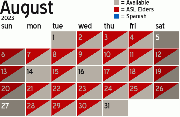 Missionary Dinner Calendar