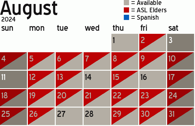 Missionary Dinner Calendar