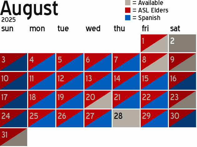 Missionary Dinner Calendar