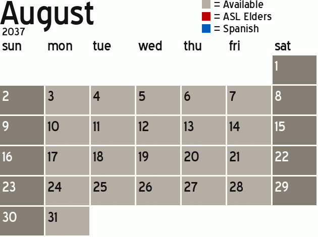 Missionary Dinner Calendar