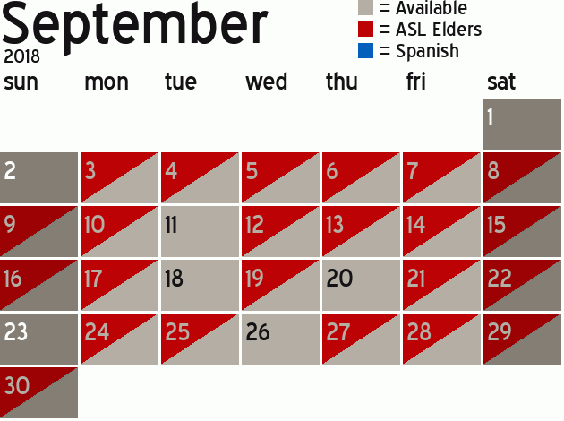 Missionary Dinner Calendar