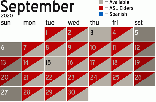 Missionary Dinner Calendar