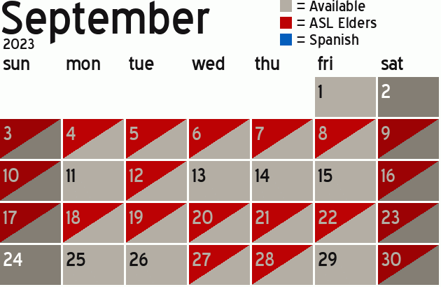 Missionary Dinner Calendar