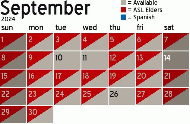 Missionary Dinner Calendar