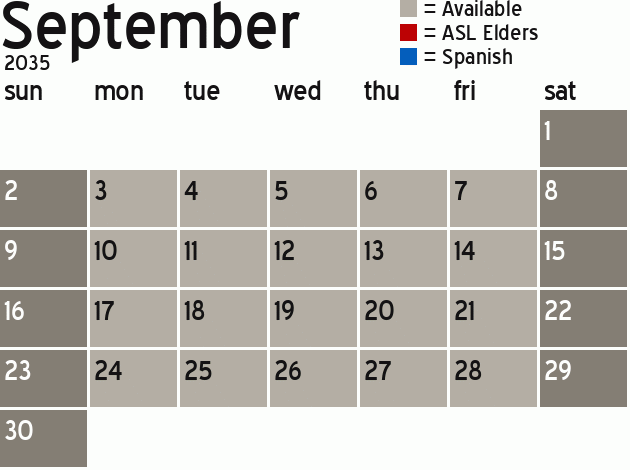 Missionary Dinner Calendar