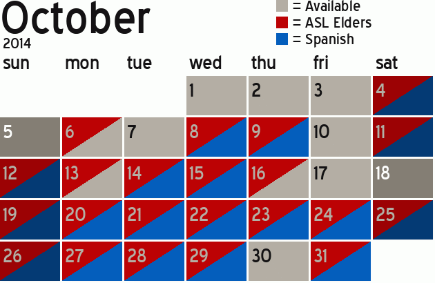 Missionary Dinner Calendar