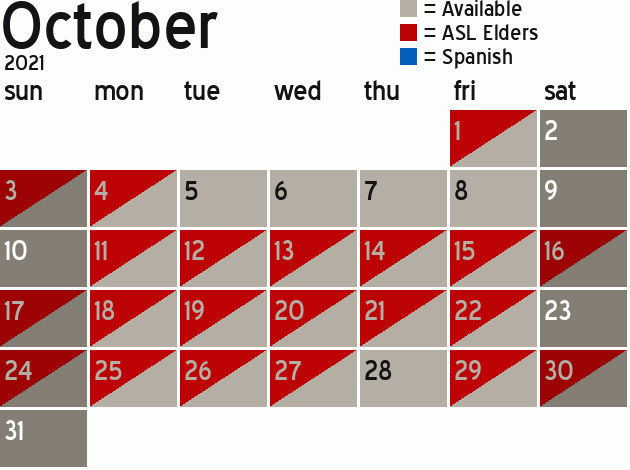 Missionary Dinner Calendar