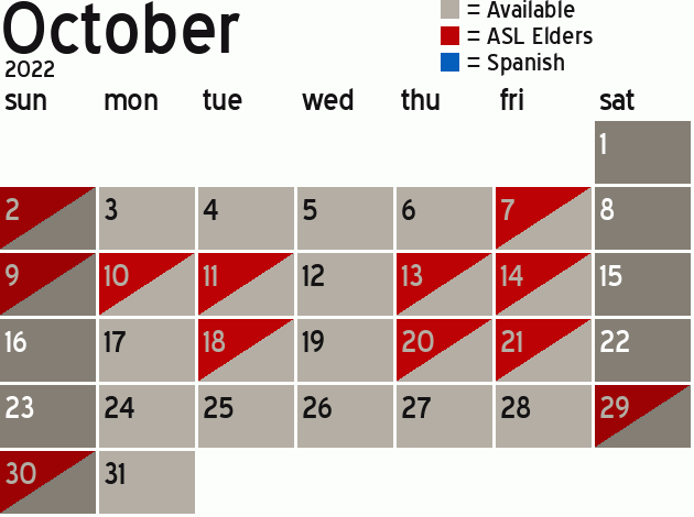 Missionary Dinner Calendar