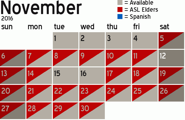 Missionary Dinner Calendar