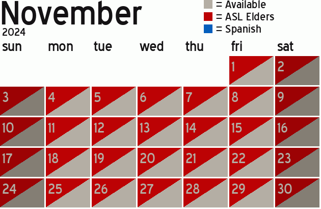 Missionary Dinner Calendar