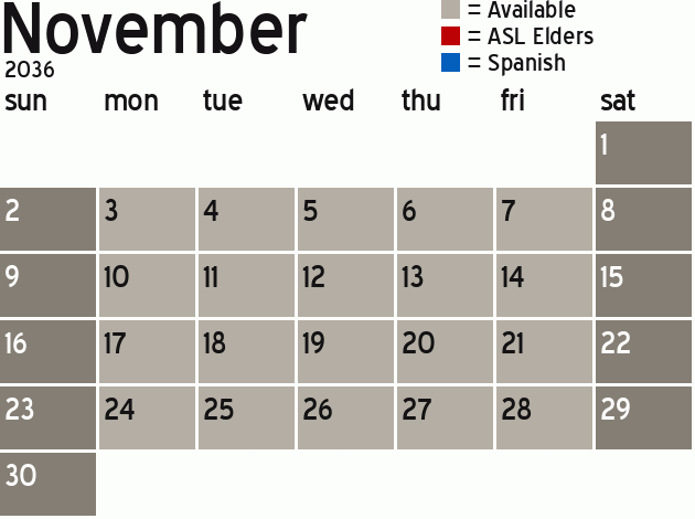 Missionary Dinner Calendar
