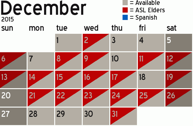 Missionary Dinner Calendar