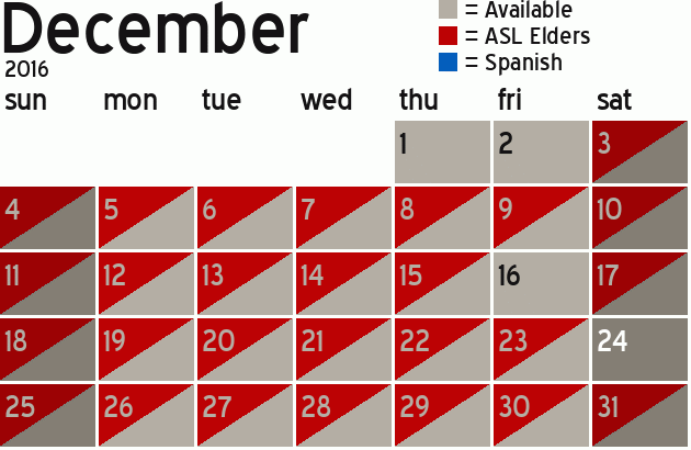 Missionary Dinner Calendar