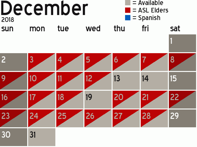 Missionary Dinner Calendar